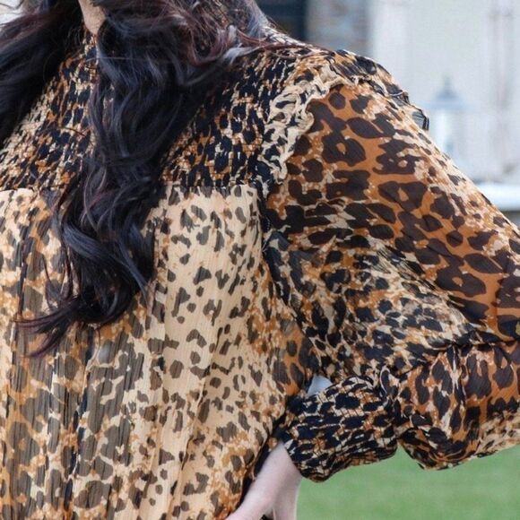 NWT Free People Roma Printed Ruffle Blouse - Picture 8 of 12